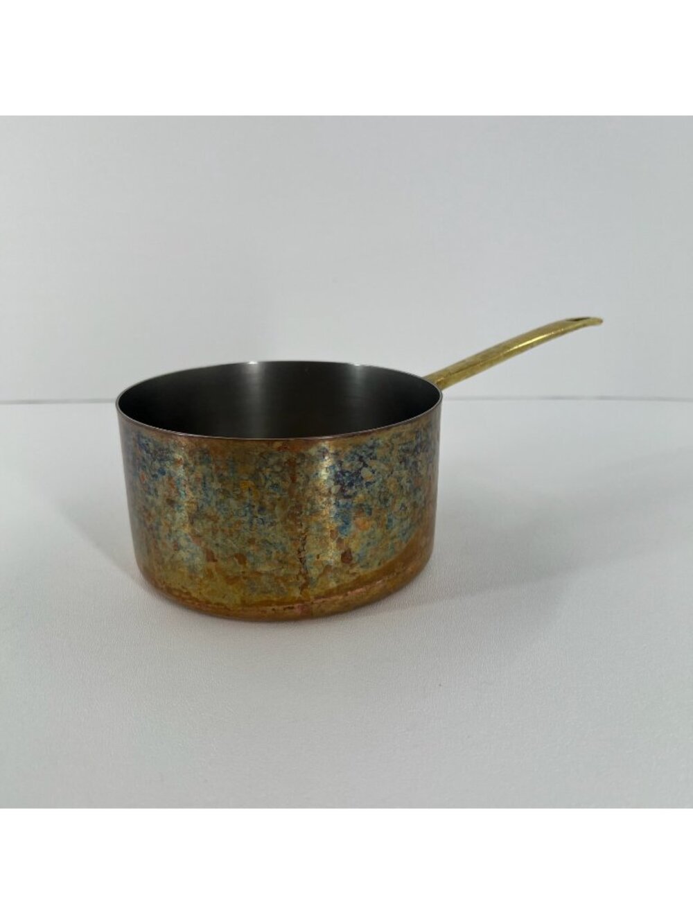 Paul Revere 1801 Vintage Copper Saucepan Cookware Brass Handle Stainless Lined